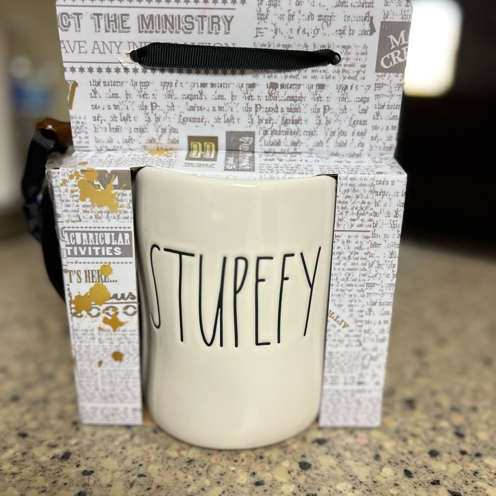 Rae Dunn Cream Mug with Wand Stir Stick